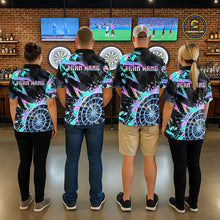 Load image into Gallery viewer, Holographic Splatter Dartboard Men Dart Polo &amp; 1/4-Zip Shirt Custom Name Dart Jersey For Darters NYN2966
