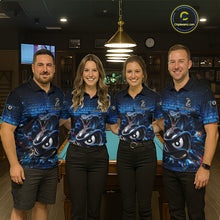 Load image into Gallery viewer, Lightning Blue 8 Ball Pool Shirts Custom Men Billiard Polo &amp; 1/4 Zip Shirts Cobra Billiard Jerseys NYN2969