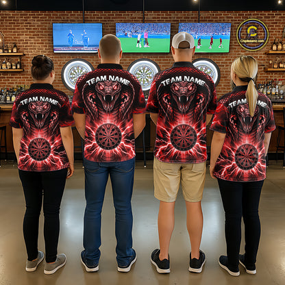 Thunder Lightning Red Cobra Snake Dart Shirts For Women Custom Team Outfit Darts Jerseys NYN3362