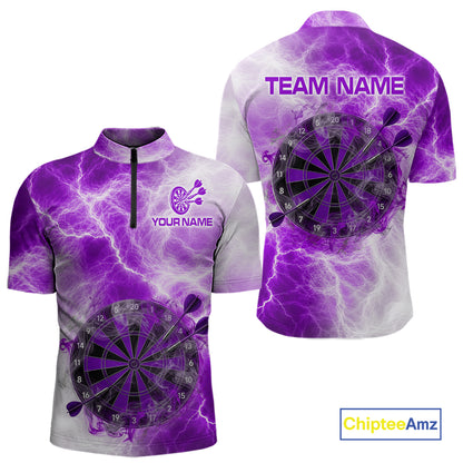 Personalized purple and white smoke dart shirt for men thunder darts jersey