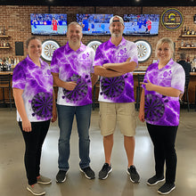 Load image into Gallery viewer, Personalised Purple And White Smokes Men Dart Shirts Custom Thunder Darts Team Shirt For Players NYN3366