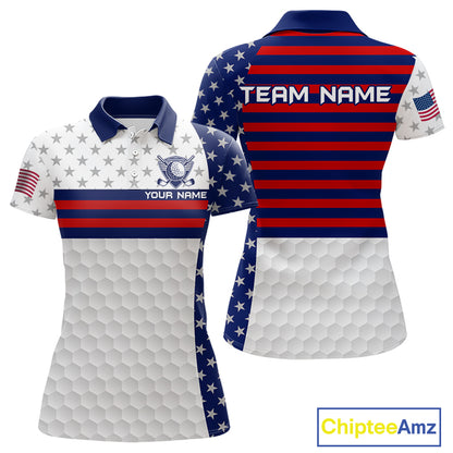 American flag 250th anniversary womens golf polo patriotic golf shirt