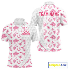 Load image into Gallery viewer, Pink cowgirl mens golf polo shirt funny golf apparel