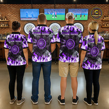 Load image into Gallery viewer, Purple Flaming Tiger Men Dart 1/4-Zip Shirts Personalized Name &amp; Team Fire Flame Dart Jerseys NYN2101