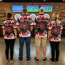 Load image into Gallery viewer, Red Flaming Tiger Men Dart 1/4-Zip Shirts Personalized Name &amp; Team Fire Flame Dart Jerseys NYN2102