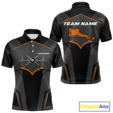 Load image into Gallery viewer, Custom 8 Ball Pool Team Shirts Men's Billiard Attire Personalized Billiard Ballls Gifts|Orange NYN2395