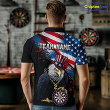 Load image into Gallery viewer, Personalized American Flag Splatter Eagle Dart Shirts For Men Patriotic Dart Polo &amp; 1/4-Zip Jersey NYN2777