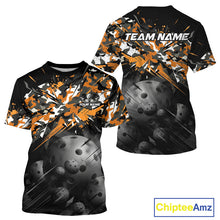 Load image into Gallery viewer, Custom Black &amp; Orange Camo Men Pickleball League Jerseys Grunge Pickleball Paddle Shirts NYN2136