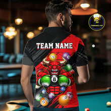 Load image into Gallery viewer, Boxing Bull Hold 8 Ball Pool Funny Billiard Shirt For Men Personalized Pool Balls Billiard Shirts NYN2652