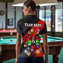 Load image into Gallery viewer, Boxing Bull Hold 8 Ball Pool Funny Billiard Shirt For Women Personalized Pool Balls Billiard Shirts NYN2652