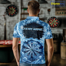 Load image into Gallery viewer, Icy Snowflake Blue Dartboard Men Darts Polo &amp; 1/4-Zip Shirts Custom Darts Clothing Team Shirt Jersey NYN3034