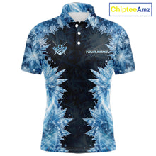 Load image into Gallery viewer, Icy Pattern Blue 9 Ball Pool Billiard Team Shirt For Men Custom Snowflake Billiards Ball Attire NYN3043