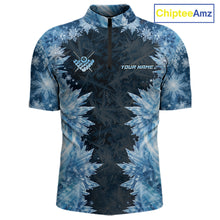 Load image into Gallery viewer, Icy Pattern Blue 9 Ball Pool Billiard Team Shirt For Men Custom Snowflake Billiards Ball Attire NYN3043
