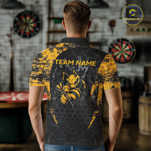 Load image into Gallery viewer, Grunge Black And Yellow Funny Bee Men Dart Polo &amp; 1/4-Zip Shirt Custom Dart Team Jerseys NYN3211
