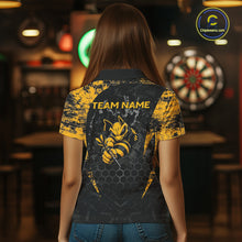 Load image into Gallery viewer, Grunge Black And Yellow Funny Bee Women Dart Polo &amp; 1/4-Zip Shirt Custom Dart Team Jerseys NYN3211
