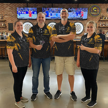 Load image into Gallery viewer, Grunge Black And Yellow Funny Bee Women Dart Polo &amp; 1/4-Zip Shirt Custom Dart Team Jerseys NYN3211