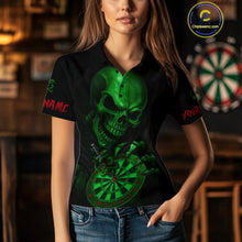 Load image into Gallery viewer, Custom Blood Cobra Green Dartboard Skeleton Dart Women Polo Jerseys Dart Team Shirt NYN1652