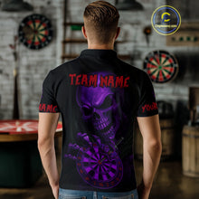Load image into Gallery viewer, Custom Blood Cobra Purple Dartboard Skeleton Dart Men Polo Jerseys Dart Team Shirt NYN1654