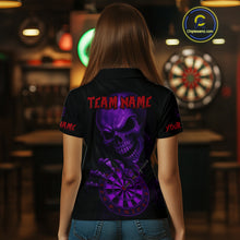 Load image into Gallery viewer, Custom Blood Cobra Purple Dartboard Skeleton Dart Women Polo Jerseys Dart Team Shirt NYN1654