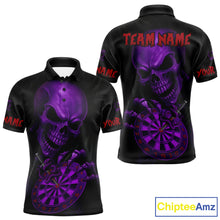 Load image into Gallery viewer, Custom Blood Cobra Purple Dartboard Skeleton Dart Men Polo Jerseys Dart Team Shirt NYN1654