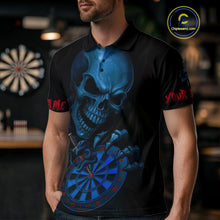 Load image into Gallery viewer, Custom Blood Cobra Blue Dartboard Skeleton Dart Men Polo Jerseys Dart Team Shirt NYN1653