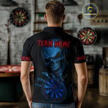 Load image into Gallery viewer, Custom Blood Cobra Blue Dartboard Skeleton Dart Men Polo Jerseys Dart Team Shirt NYN1653