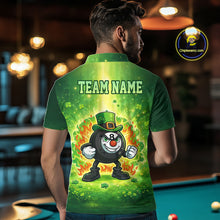 Load image into Gallery viewer, Shamrock Funny Fire Flame 8 Ball Men Billiards Shirt Personalized St Patrick's Day Pool Balls Shirt NYN2679