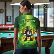 Load image into Gallery viewer, Shamrock Funny Fire Flame 8 Ball Women Billiards Shirt Personalized St Patrick's Day Pool Balls Shirt NYN2679