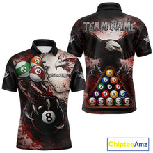 Load image into Gallery viewer, Red Grunge Eagle 8 Ball Billiard Pool Shirt For Men Custom Claws Billiard Attire Team Jersey NYN3063