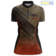 Load image into Gallery viewer, Funny Dartboard Cowboy Darts Polo &amp; 1/4-Zip Shirts For Women Custom Grunge Brown Darts Team Jerseys NYN3079
