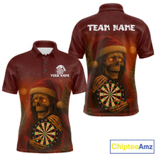 Load image into Gallery viewer, Custom Grim Reaper Dartboard Christmas Dart Polo Shirt For Men Xmas Dart Outfit Jersey NYN1451