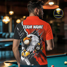 Load image into Gallery viewer, Black And Orange Claws 8 Ball &amp; 9 Ball Mens Polo Shirts Custom Eagle Billiard Team Apparel NYN3296