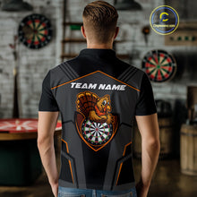 Load image into Gallery viewer, Custom Orange Turkey Autumn Funny Dart Polo Shirt For Men Thanksgiving Dart Team Jersey NYN1498