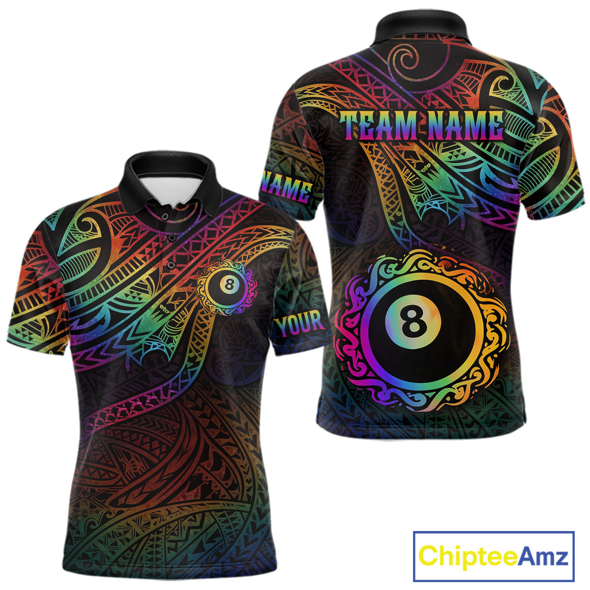 Colorful Rainbow Tribal Billiard Jersey For Men 8 Ball Billiard Uniform Billiard Team Shirts NYN2922