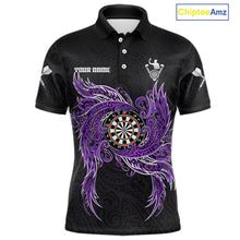 Load image into Gallery viewer, Purple Tribal Pattern Dartboard Darts Polo Shirt For Men Custom Darts Team Jerseys NYN2551