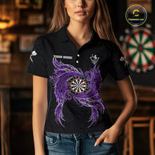 Load image into Gallery viewer, Purple Tribal Pattern Dartboard Darts Polo Shirt For Women Custom Darts Team Jerseys NYN2551