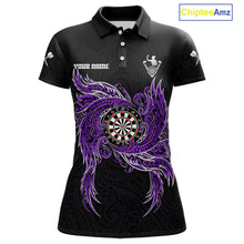 Load image into Gallery viewer, Purple Tribal Pattern Dartboard Darts Polo Shirt For Women Custom Darts Team Jerseys NYN2551