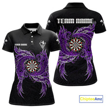 Load image into Gallery viewer, Purple Tribal Pattern Dartboard Darts Polo Shirt For Women Custom Darts Team Jerseys NYN2551