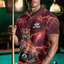 Load image into Gallery viewer, Thunder Red Funny Tiger 8 Ball Billiard Pool Shirt For Men Custom Billiard Team Attire NYN3141