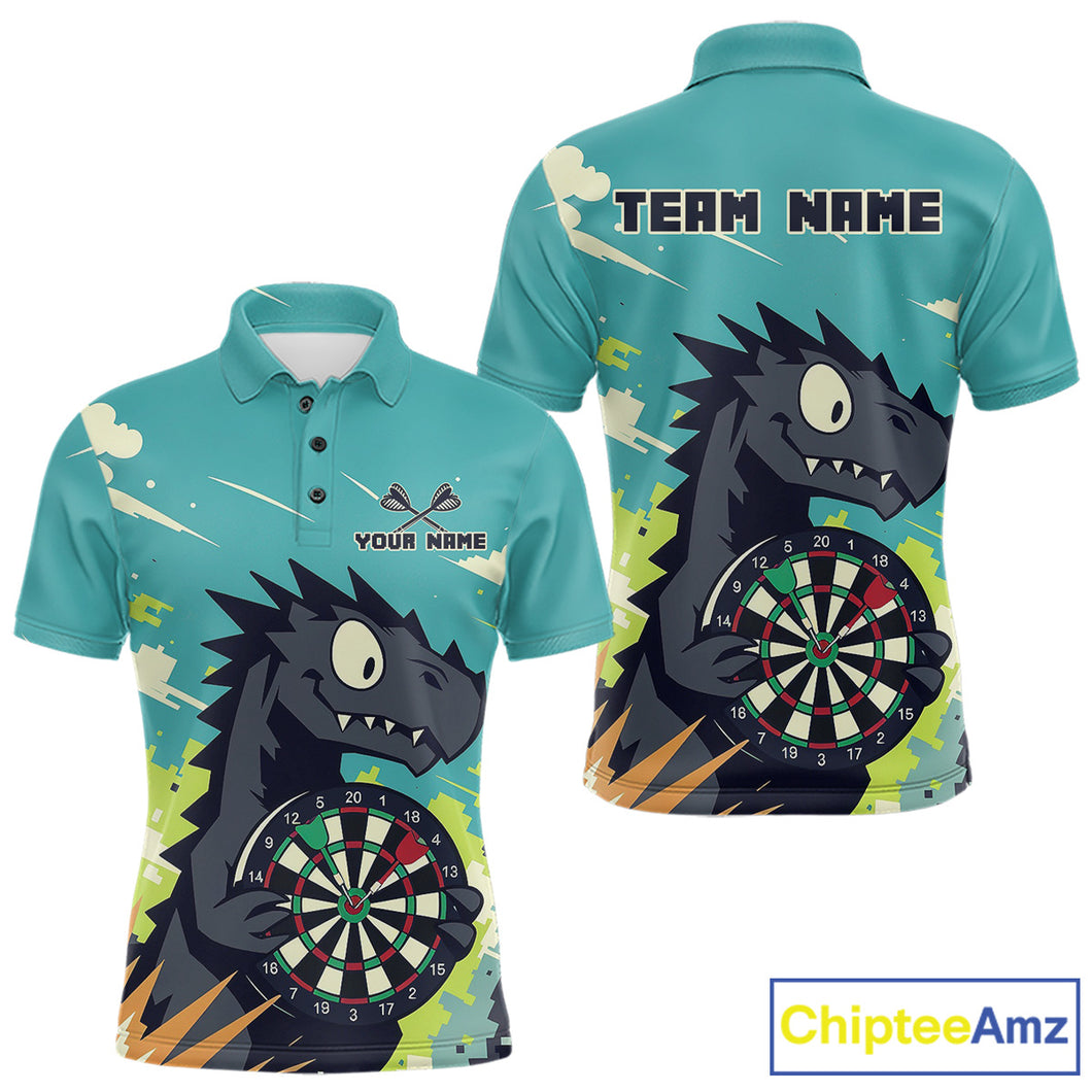 Custom Multicolor Dragon Dartboard Funny Dart Polo Shirt For Men Dart Tournament Jerseys NYN1522