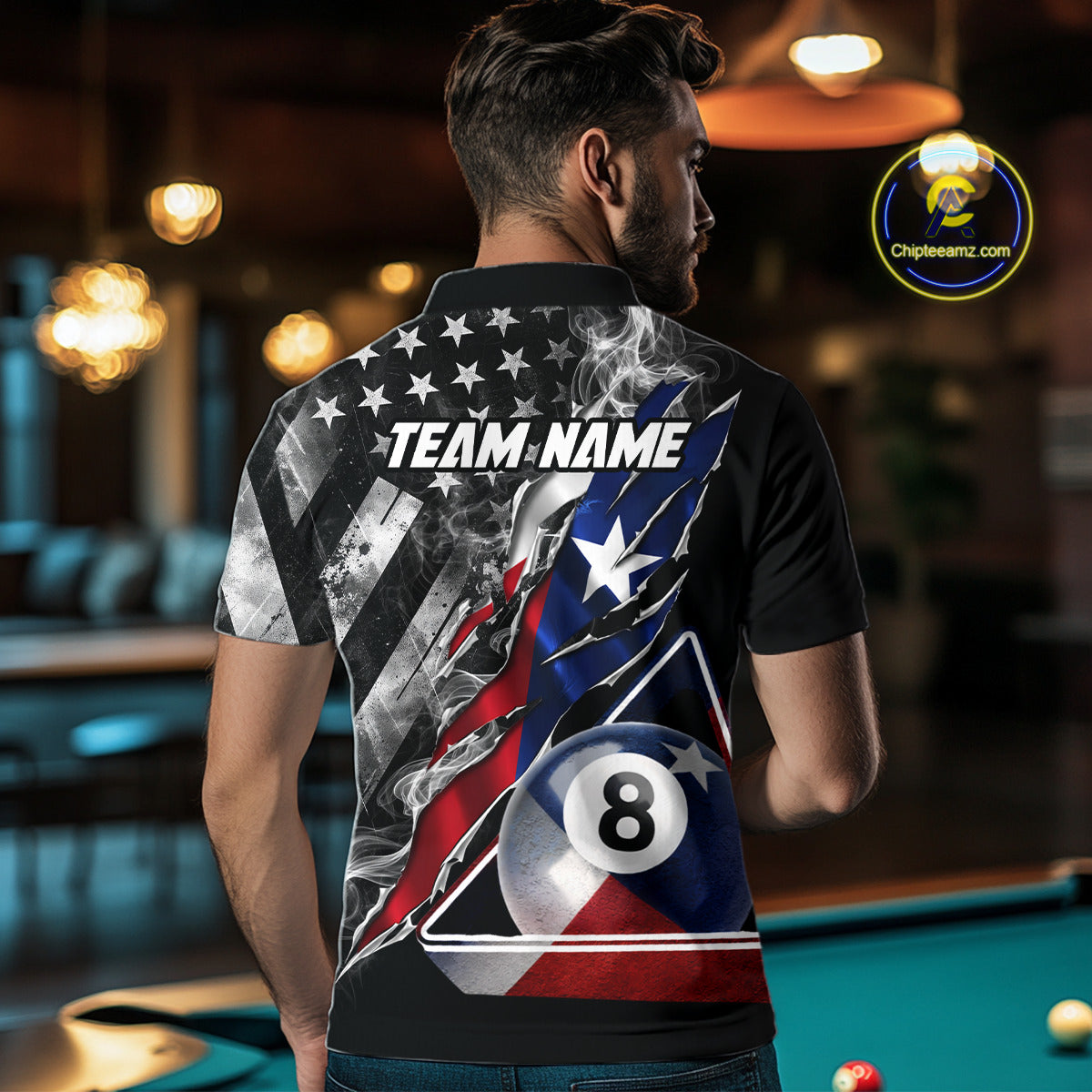 Personalized Smoke Texas Flag Billiard 8 Ball Pool Shirt For Men Custom Patriotic Billiard Appeal NYN2769