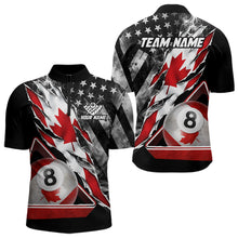 Load image into Gallery viewer, Personalized Smoke Canada Flag Billiard 8 Ball Pool Shirt Custom Patriotic Billiard Appeal For Men NYN2770