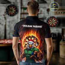 Load image into Gallery viewer, Funny Eagle Flame Dartboard Christmas Darts Polo Shirt For Men Custom Xmas Dart Jerseys NYN1853