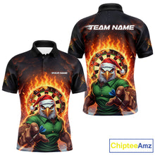Load image into Gallery viewer, Funny Eagle Flame Dartboard Christmas Darts Polo Shirt For Men Custom Xmas Dart Jerseys NYN1853