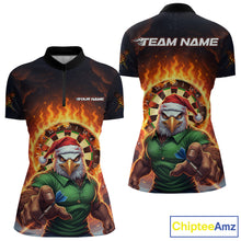 Load image into Gallery viewer, Funny Eagle Flame Dartboard Christmas Darts Quarter-Zip Shirt For Women Custom Xmas Dart Jerseys NYN1853