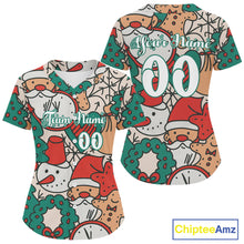 Load image into Gallery viewer, Custom Colorful Funny Christmas Baseball Shirt For Women Xmas Tree Baseball Team Jerseys NYN1571