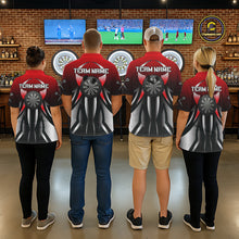 Load image into Gallery viewer, Red And Gradient Silver Darts Polo &amp; 1/4-Zip Shirt For Men Custom Name Dart Jersey For Darters NYN3003