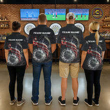 Load image into Gallery viewer, Custom American Flag Tornado White Thunder Darts Women Polo &amp; 1/4-Zip Shirts Dart Team Jerseys NYN2807