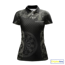 Load image into Gallery viewer, Personalized Black Dartboard Camouflage Darts Polo &amp; 1/4-Zip Shirts For Women Dart Team Jerseys NYN2816