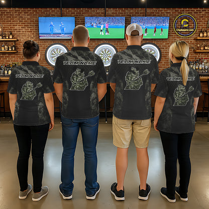 Personalized Black Dartboard Camouflage Darts Polo & 1/4-Zip Shirts For Women Dart Team Jerseys NYN2816
